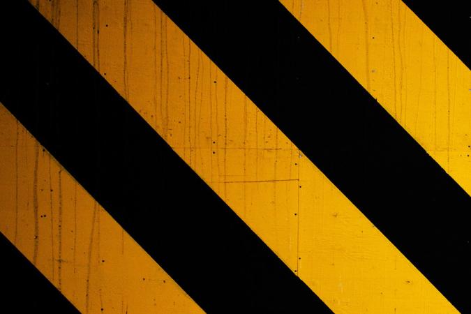 black-and-yellow caution stripes